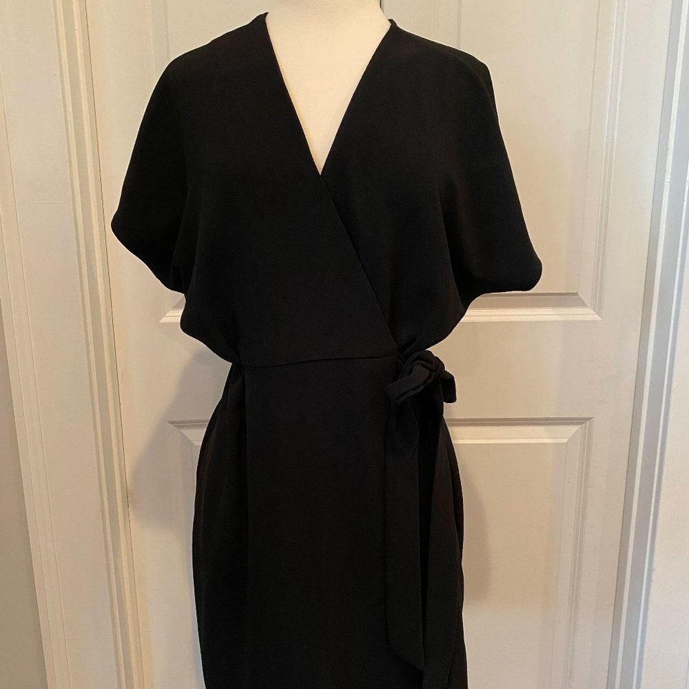 Topshop Black Wrap Dress Size 8